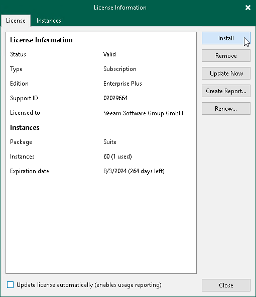 Installing License