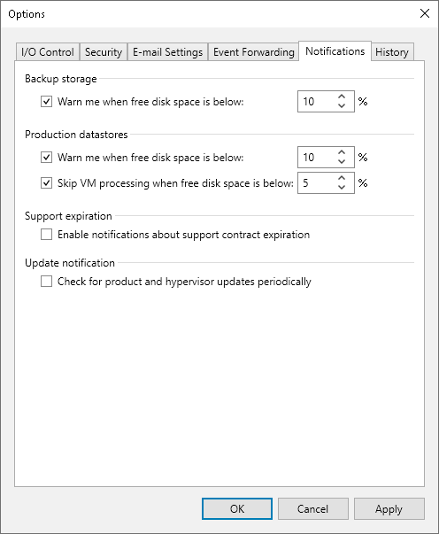 Specifying Other Notification Settings