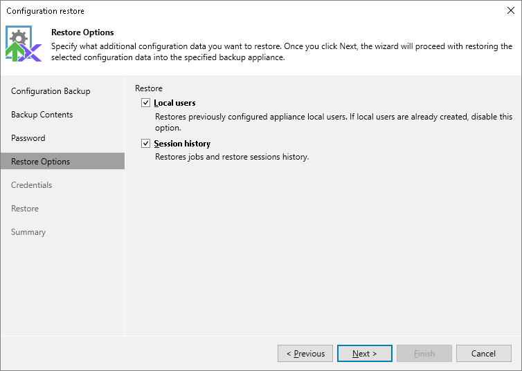 Step 5. Choose Restore Options