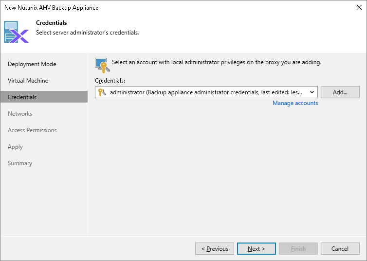Step 5. Specify Credentials